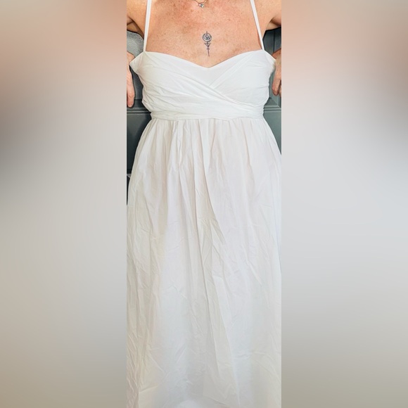 THREE GRACES LONDON White Cotton SOLD OUT ADELE Tie front/back dress - Picture 11 of 16